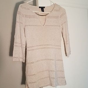 White House black market ivory top with l